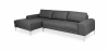 Buy Chaise longue with 5 seats - Upholstered in fabric - Yemy Dark grey 26731 - in the UK