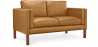 Buy Leather Upholstered Sofa - 2 Seater - Mordecai Light brown 13922 at Privatefloor