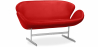 Buy Curved Sofa - Leather Upholstered - 2 Seater - Svin Red 13913 in the United Kingdom