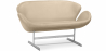 Buy Curved Sofa - Leather Upholstered - 2 Seater - Svin Taupe 13913 - in the UK