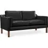 Buy Scandinavian design Design Sofa Chaggai (2 seats)  - Faux Leather Black 13915