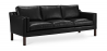 Buy Leather Upholstered Sofa - 3 Seater - Menache Black 13928 - in the UK