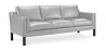 Buy Leather Upholstered Sofa - 3 Seater - Menache Grey 13928 home delivery
