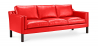 Buy Leather Upholstered Sofa - 3 Seater - Menache Red 13928 with a guarantee
