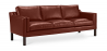 Buy Leather Upholstered Sofa - 3 Seater - Menache Chocolate 13928 - prices
