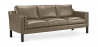 Buy Leather Upholstered Sofa - 3 Seater - Menache Taupe 13928 in the United Kingdom