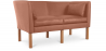 Buy 2 Seater Sofa - Polyurethane Leather Upholstered - Benjamin Light brown 13918 in the United Kingdom