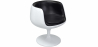 Buy Lounge Chair - White Designer Chair - Upholstered in Leather - Geneva Black 13159 - in the UK