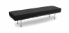Buy Bench upholstered in faux leather - 3 seats - Town Black 13222 - in the UK