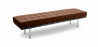Buy Bench upholstered in faux leather - 3 seats - Town Chocolate 13222 - in the UK