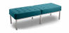 Buy Bench Upholstered in Polyurethane - 3 Seats - Knoll Turquoise 13216 - prices