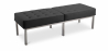 Buy Bench Upholstered in Leather - 3 Seats - Knoll Black 13217 - in the UK