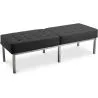 Buy Bench Upholstered in Leather - 3 Seats - Kannes Black 13217