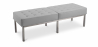 Buy Bench Upholstered in Leather - 3 Seats - Knoll Grey 13217 home delivery
