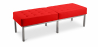 Buy Bench Upholstered in Leather - 3 Seats - Knoll Red 13217 with a guarantee