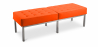 Buy Bench Upholstered in Leather - 3 Seats - Knoll Orange 13217 - in the UK