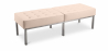 Buy Bench Upholstered in Leather - 3 Seats - Knoll Ivory 13217 at Privatefloor