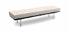 Buy Bench Upholstered in Leather - 3 Seats - Town  Ivory 13223 with a guarantee