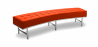 Buy Curved Bench - Upholstered in Faux Leather - Karlo Orange 13700 with a guarantee
