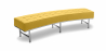 Buy Curved Bench - Upholstered in Faux Leather - Karlo Yellow 13700 - in the UK