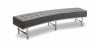 Buy Curved Bench - Upholstered in Faux Leather - Karlo Dark grey 13700 at Privatefloor