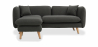 Buy Linen Upholstered Chaise Lounge - Scandinavian Style - Vriga Dark grey 58759 - in the UK