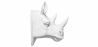 Buy Wall Decoration - White Rhino Head - Uka White 55733 - in the UK