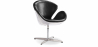 Buy 
Armchair with Armrests - Aviator Style - Upholstered in Leather - Via Black 25626 - in the UK