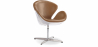 Buy 
Armchair with Armrests - Aviator Style - Upholstered in Leather - Via Brown 25626 - prices