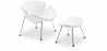 Buy Designer Armchair with Footrest - Upholstered - Chunk White 16762 - prices