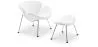 Designer Armchair with Footrest - Upholstered - Chunk image 9