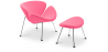Buy Designer Armchair with Footrest - Upholstered - Chunk Pink 16762 in the United Kingdom