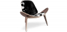 Buy Design Armchair - Scandinavian Style - Upholstered in Pony - Lucy Black pony 16775 - in the UK