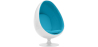 Buy Egg Design Armchair - Upholstered in Fabric - Eny Turquoise 13192 - in the UK