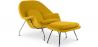 Buy Designer Armchair with Footrest - Upholstered in Fabric - Womb Yellow 16503 - in the UK