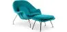 Designer Armchair with Footrest - Upholstered in Fabric - Womb image 9