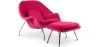 Designer Armchair with Footrest - Upholstered in Fabric - Womb image 9