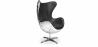 Buy  Design Armchair with Armrests - Egg Design - Leather and Metal - Cocoon Black 25628 - in the UK