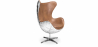 Buy  Design Armchair with Armrests - Egg Design - Leather and Metal - Cocoon Brown 25628 - prices