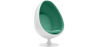 Buy Egg-shaped designer armchair - Faux leather upholstery - Eny Turquoise 13193 - in the UK