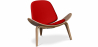 Buy Design Armchair - Scandinavian Armchair - Upholstered in Leather - Lucy Red 99916776 in the United Kingdom