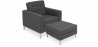 Buy Designer Armchair with Footrest - Upholstered in Cashmere - Konel Dark grey 16513 with a guarantee