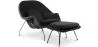 Designer Armchair with Footrest - Upholstered in Fabric - Womb image 9