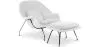 Designer Armchair with Footrest - Upholstered in Fabric - Womb image 9