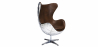 Buy Armchair with Armrests - Aviator Style - Leather and Metal - Cocoon Brown 25627 - in the UK