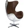 Buy Egg chair Aviator armchair microfiber aged leather effect Brown 25627