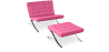 Buy Designer Armchair with Footrest - Upholstered in Faux Leather - Town Pink 13183 in the United Kingdom