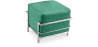 Buy  Square Footrest - Upholstered in Faux Leather - Kart Turquoise 55762 in the United Kingdom