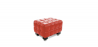 Buy 
Square Footrest - Leather Upholstered - Knox Red 23370 in the United Kingdom