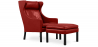 Buy Armchair with Footrest - Upholstered in Leather - Micah Cognac 15450 in the United Kingdom